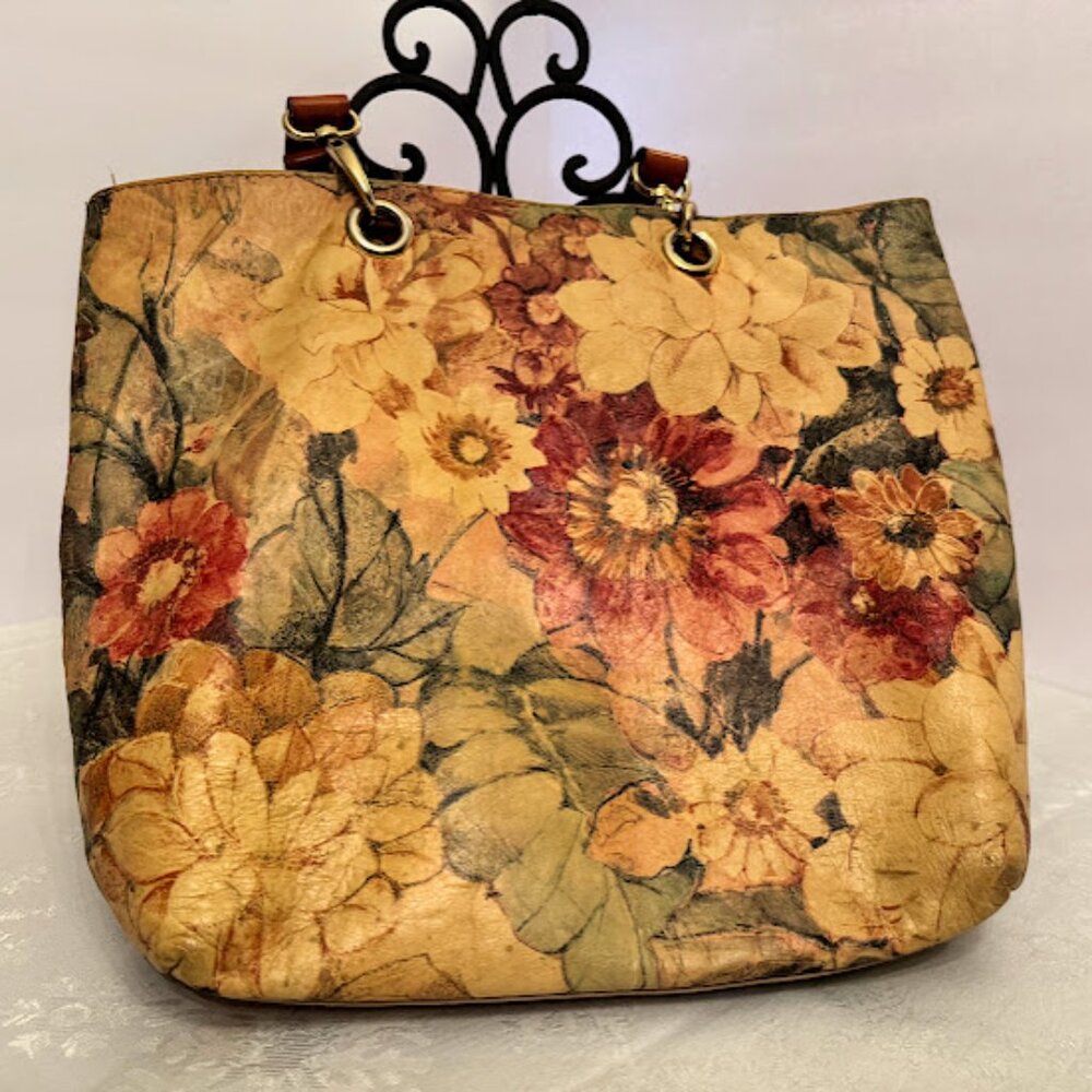 Floral leather hobo bag – Maurizo Taituti